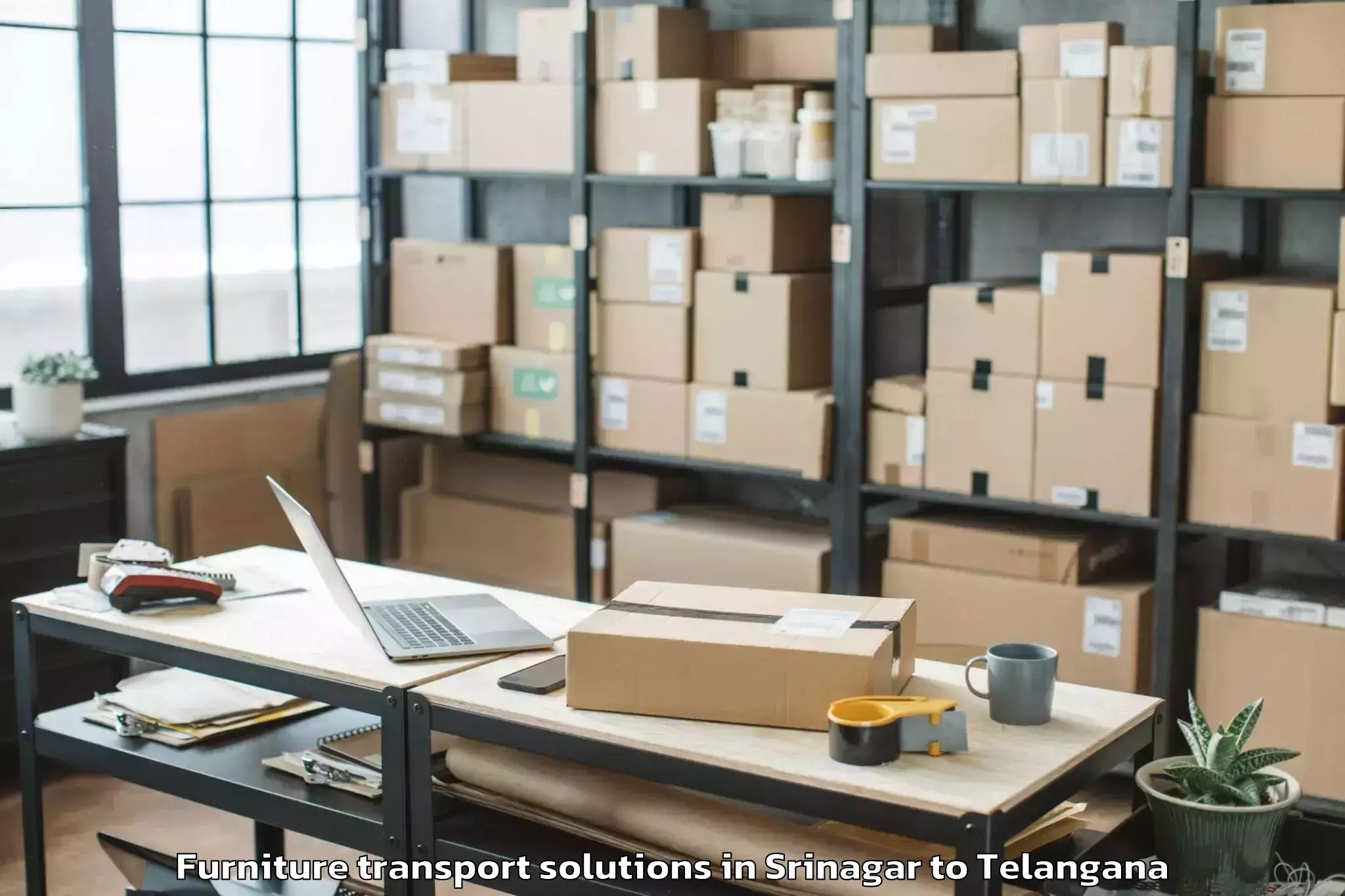 Hassle-Free Srinagar to Nakrekal Furniture Transport Solutions